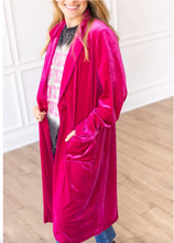 Load image into Gallery viewer, HARD CANDY VELVET JACKET IN HOT PINK
