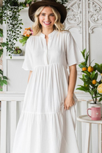 Load image into Gallery viewer, WHITE MARIE COTTON DRESS
