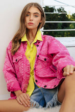 Load image into Gallery viewer, TWIST ON THE CLASSIC FRONT POCKETS SHIRT JACKET: S / Pink
